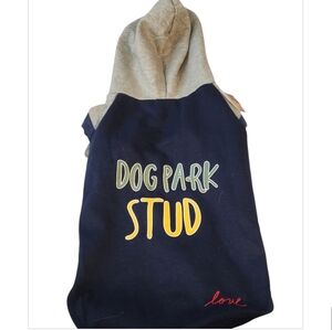 Dog Park Stud Hoodie - Navy and Gray Size Xl